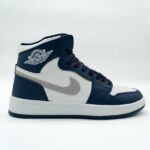 کتونی جردن 1 ساقدار سرمه ای سفید