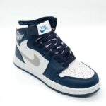 کتونی جردن 1 ساقدار سرمه ای سفید پسرانه