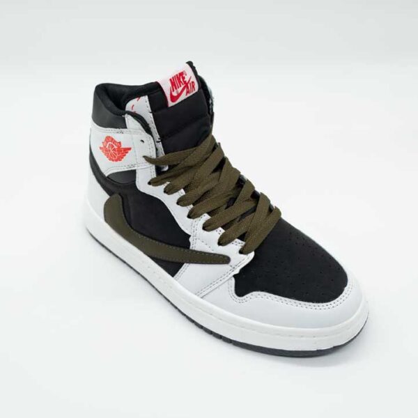 کتونی ترویس ساقدار سفید مشکی دخترانه