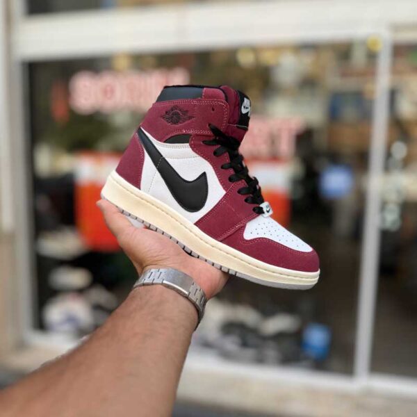 کتونی ایرجردن 1 زرشکی سفید دخترانه