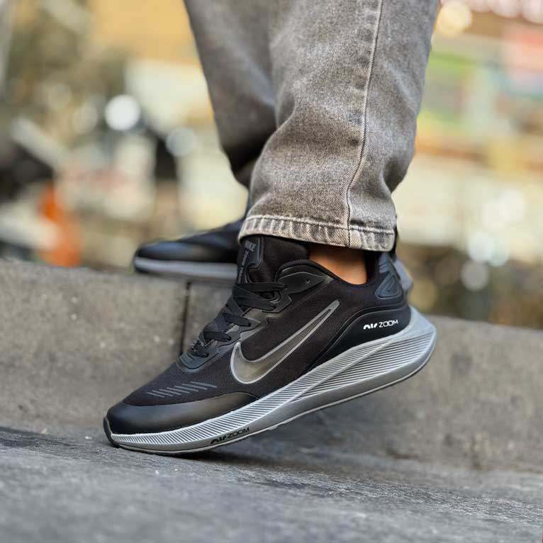 کتونی نایک زوم مشکی طوسی سایز 46