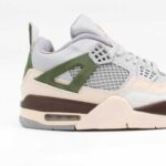 کتونی جردن 4 طوسی کرم سایز 45