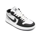 کتونی کژوال جردن 1 سفید طوسی مشکی