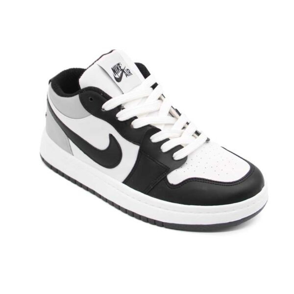 کتونی کژوال جردن 1 سفید طوسی مشکی